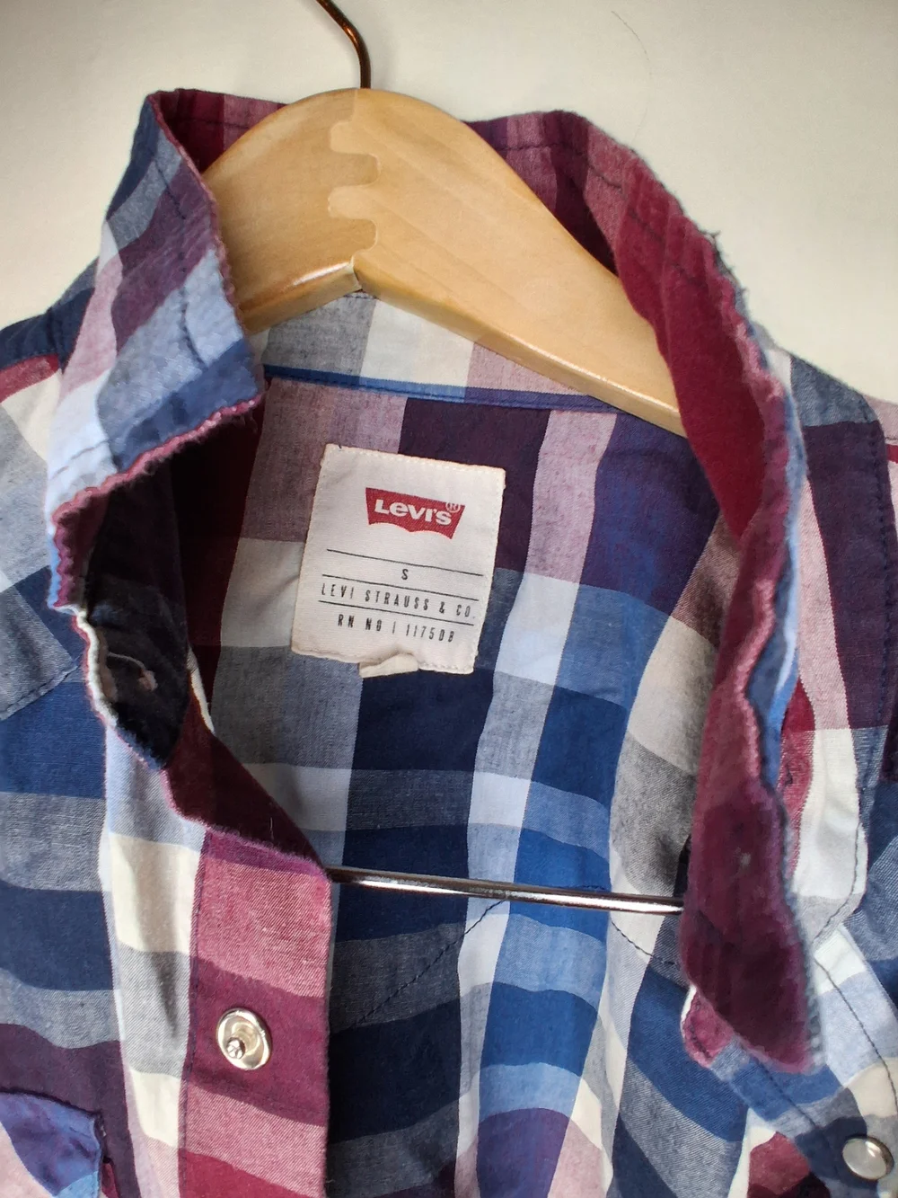 Levi's Men’s Plaid Button-Up Shirt in Blue & Red